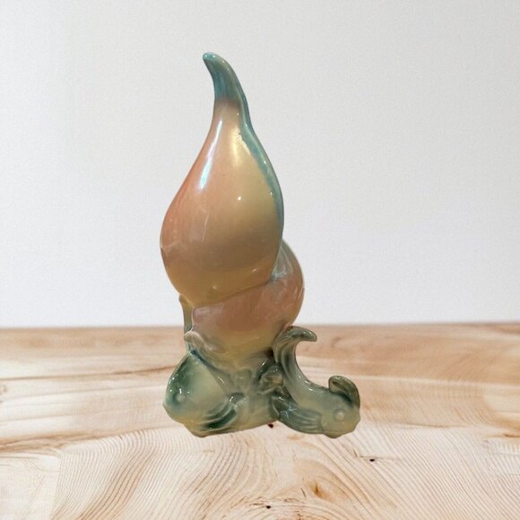 Mid Century Hull Pottery Ebb Tide Conch Bud Vase Peach Green 7" MCM Vintage "B" - Picture 9 of 13